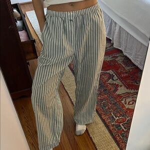 J. Crew green and White Striped Boxer Pants